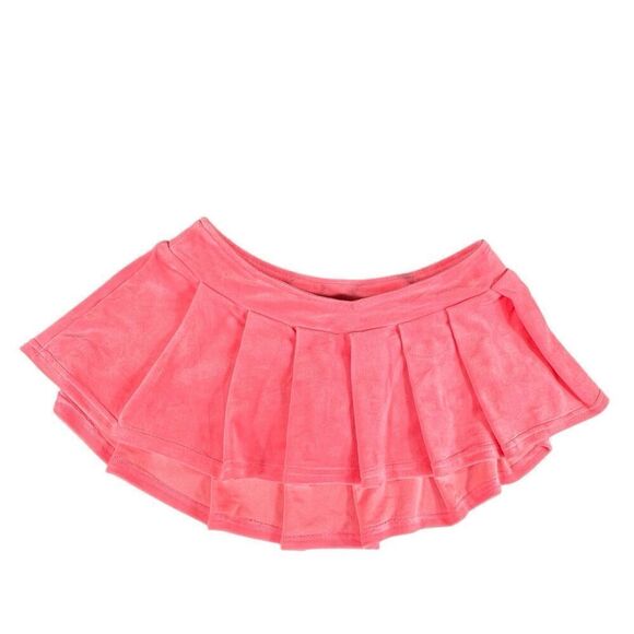 AKIRA Dresses & Skirts - Akira Fashion Sz M Icon Pleated Micro Mini Skirt Velvet Flirty Low Rise Stretch